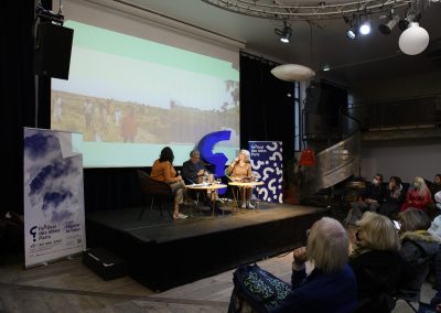 Clea Chakraverty, Jacques Véron et Bénédicte Manier à la Bellevilloise - Trop de monde sur Terre d'ici 2050 ? ©Frédéric Poletti-4.jpg
