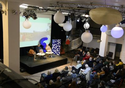 Clea Chakraverty, Jacques Véron et Bénédicte Manier à la Bellevilloise - Trop de monde sur Terre d'ici 2050 ? ©Frédéric Poletti-6