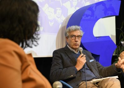 Clea Chakraverty et Jacques Véron à la Bellevilloise - Trop de monde sur Terre d'ici 2050 ? ©Frédéric Poletti-2