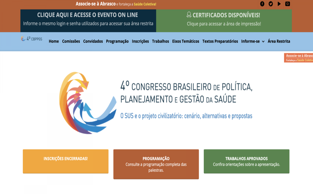 4th Brazilian Congress on Health Policy, Planning and Management